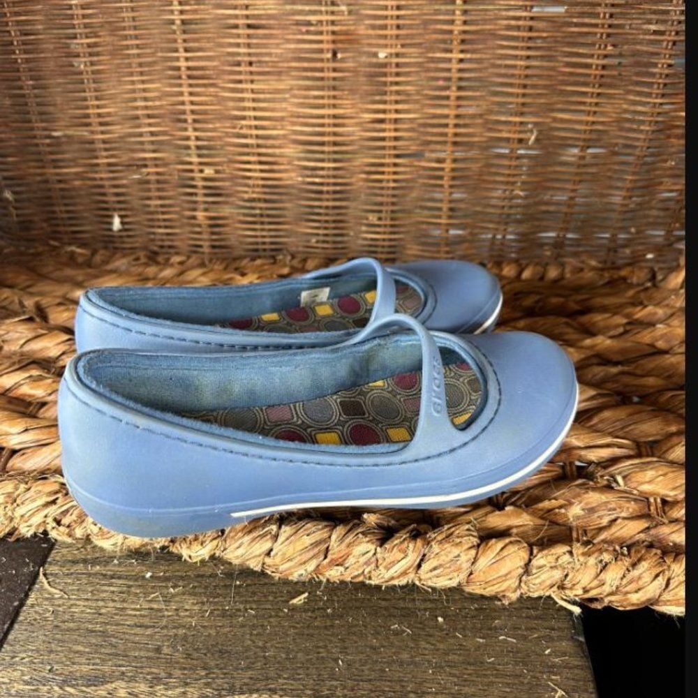 Crocs Women's Sz 6 Blue Slip On Crocband Winter‎ Mary Jane Shoes